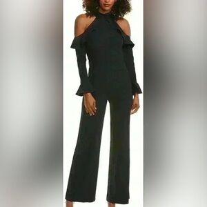 Monique Lhuillier Elegant Black Wide Leg Jumpsuit
